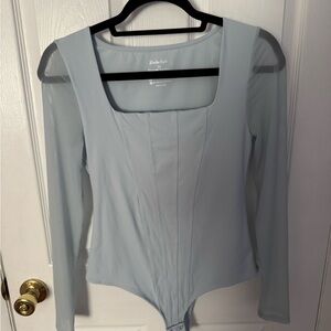 Pastel Blue Square Neck Bodysuit